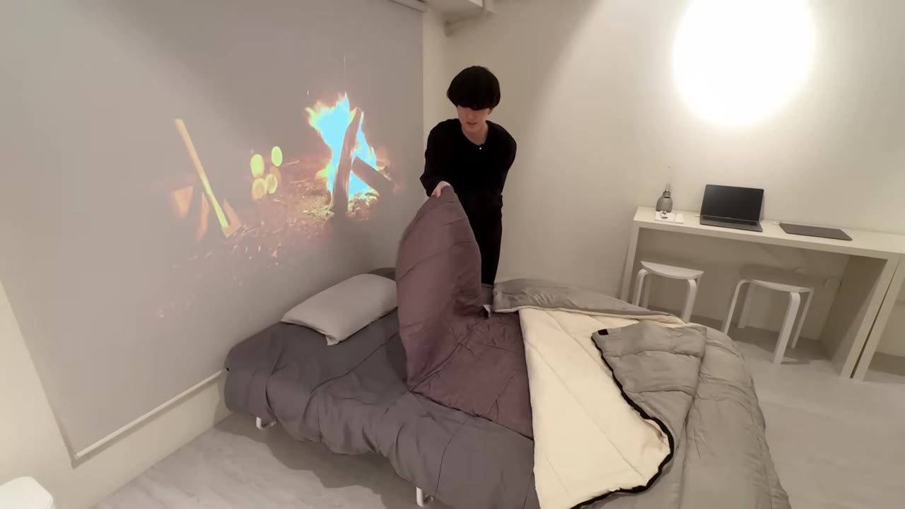 寝袋スタイルのベッド